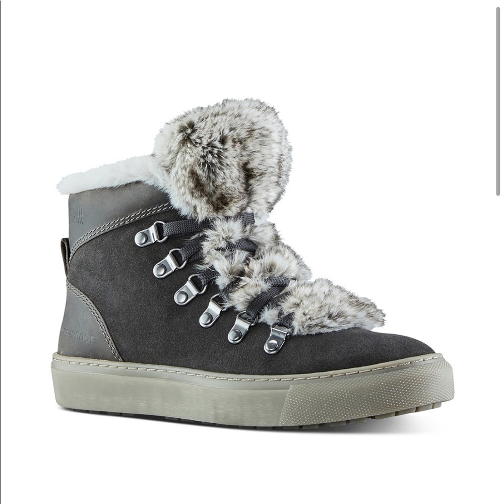 Cougar laced up faux fur sneaker boots